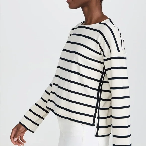 La Ligne Breton Navy Striped Long Sleeve Top - Picture 1 of 9